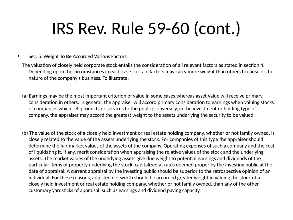 Reviewing a Business Valuation Riley J. - slide 31 of 61