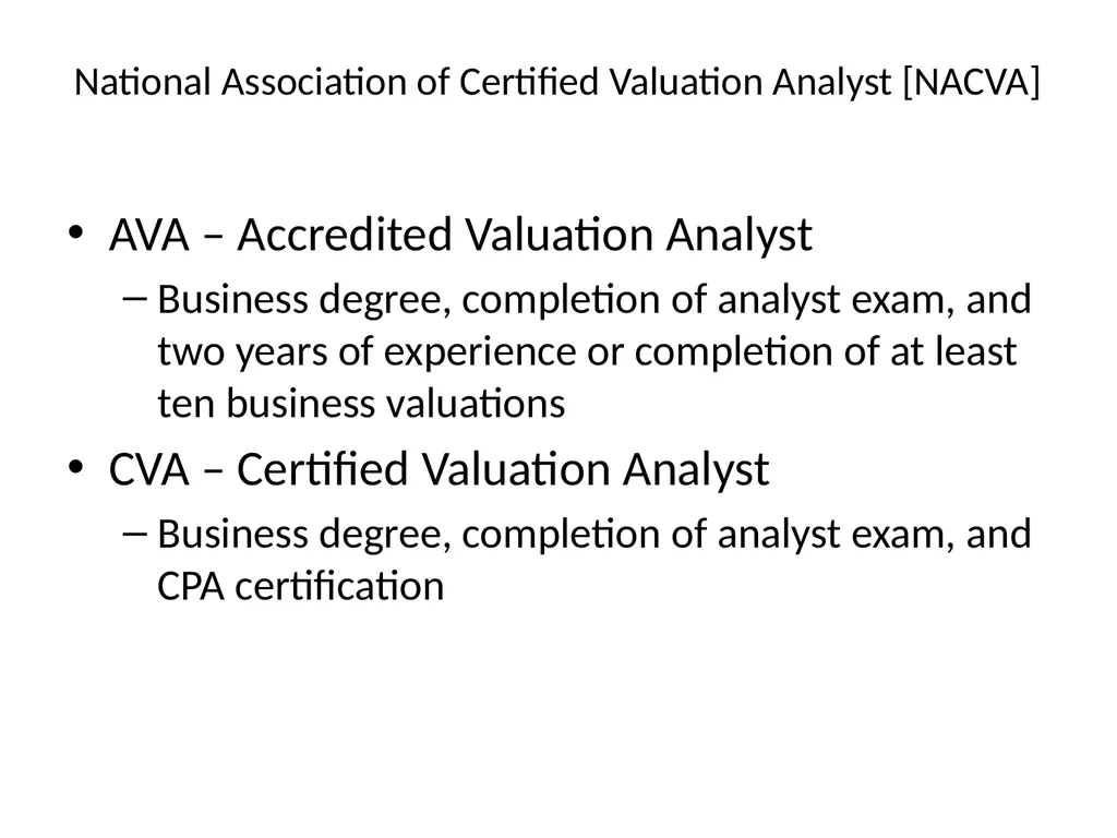 Reviewing a Business Valuation Riley J. - slide 16 of 61