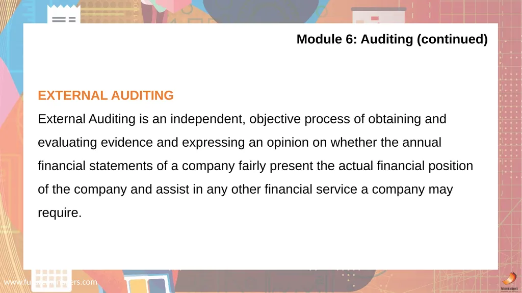 Financial Accounting N6 www.futuremanagers.com - slide 37 of 40
