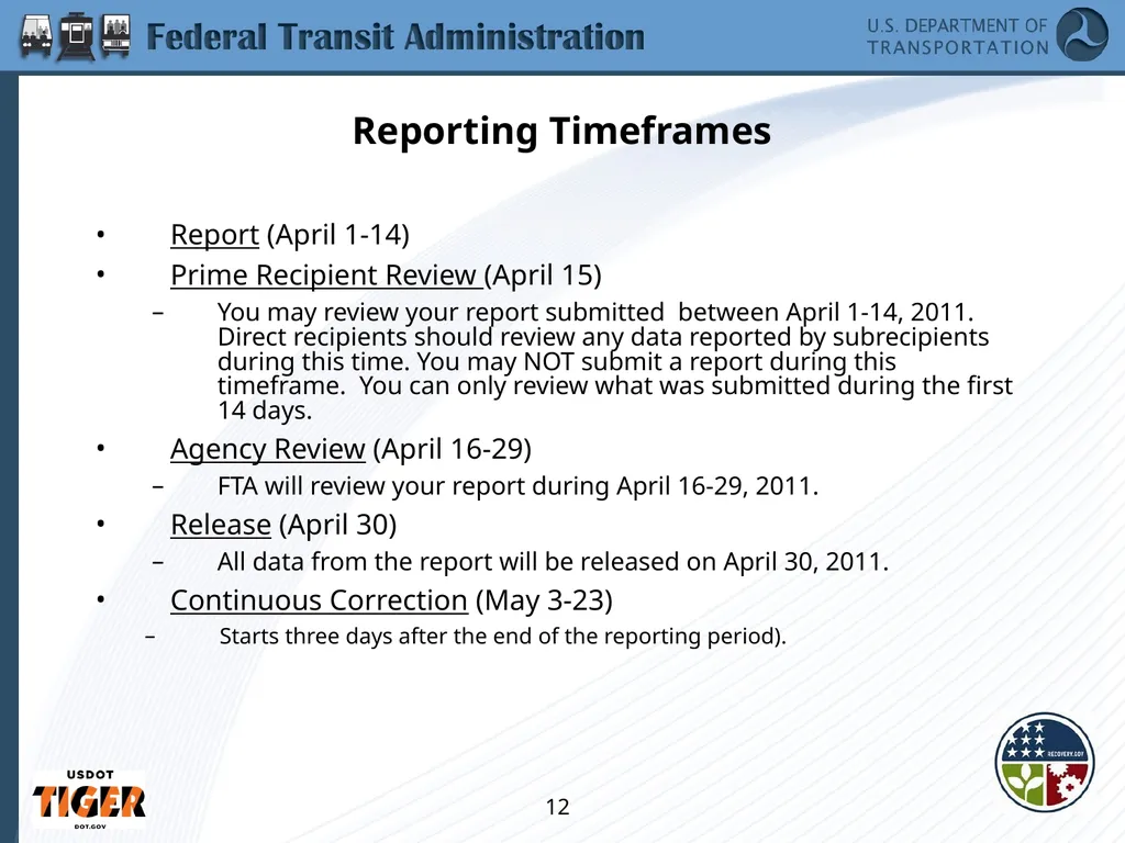 Implementing the Requirements of Section 1512 of - slide 12 of 60