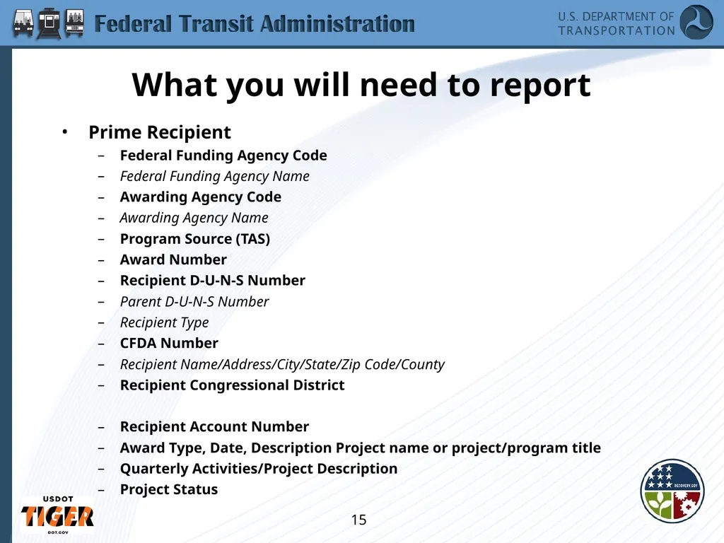 Implementing the Requirements of Section 1512 of - slide 15 of 60