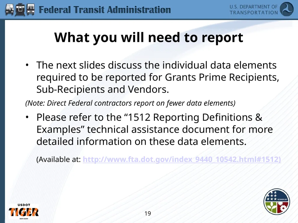 Implementing the Requirements of Section 1512 of - slide 19 of 60
