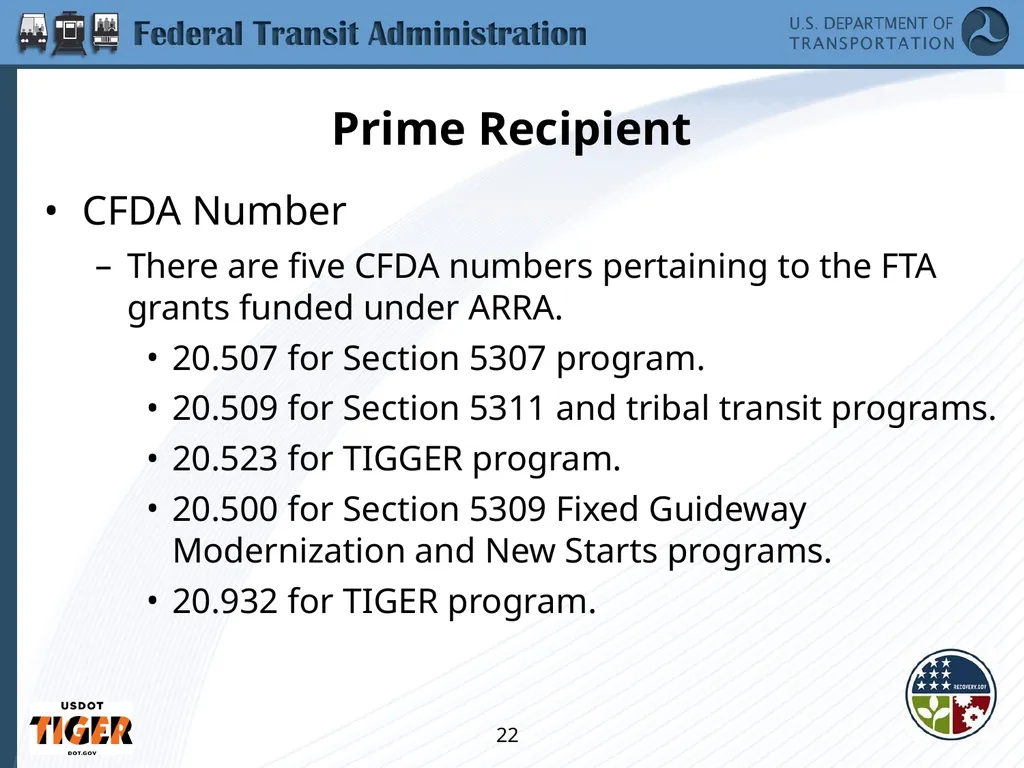 Implementing the Requirements of Section 1512 of - slide 22 of 60