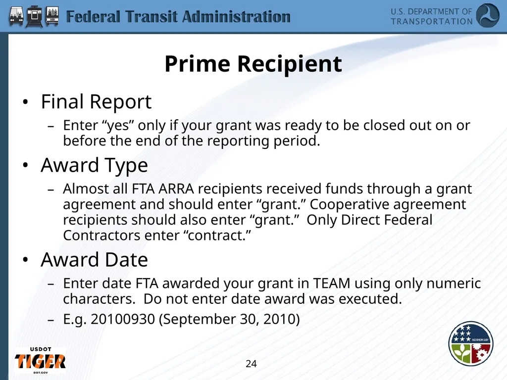 Implementing the Requirements of Section 1512 of - slide 24 of 60