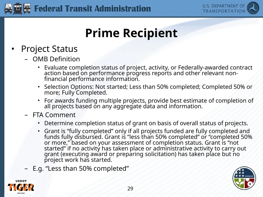 Implementing the Requirements of Section 1512 of - slide 29 of 60