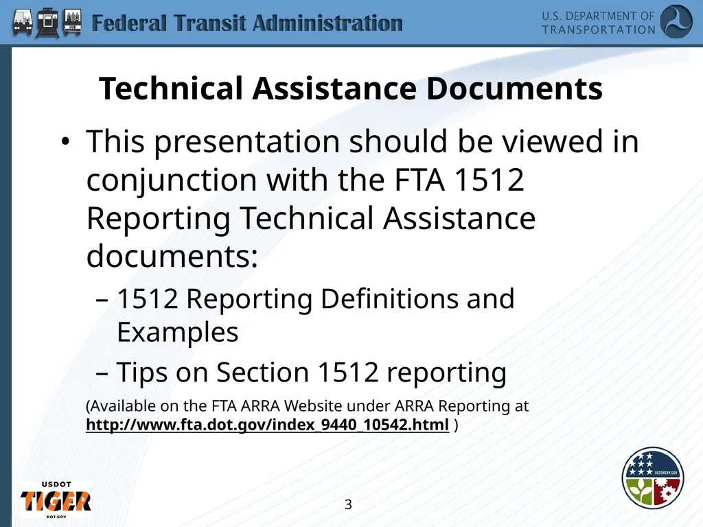 Implementing the Requirements of Section 1512 of - slide 3 of 60