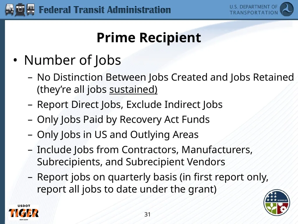 Implementing the Requirements of Section 1512 of - slide 31 of 60