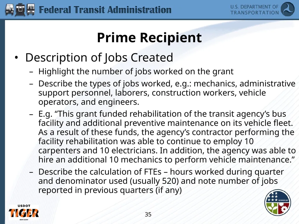 Implementing the Requirements of Section 1512 of - slide 35 of 60