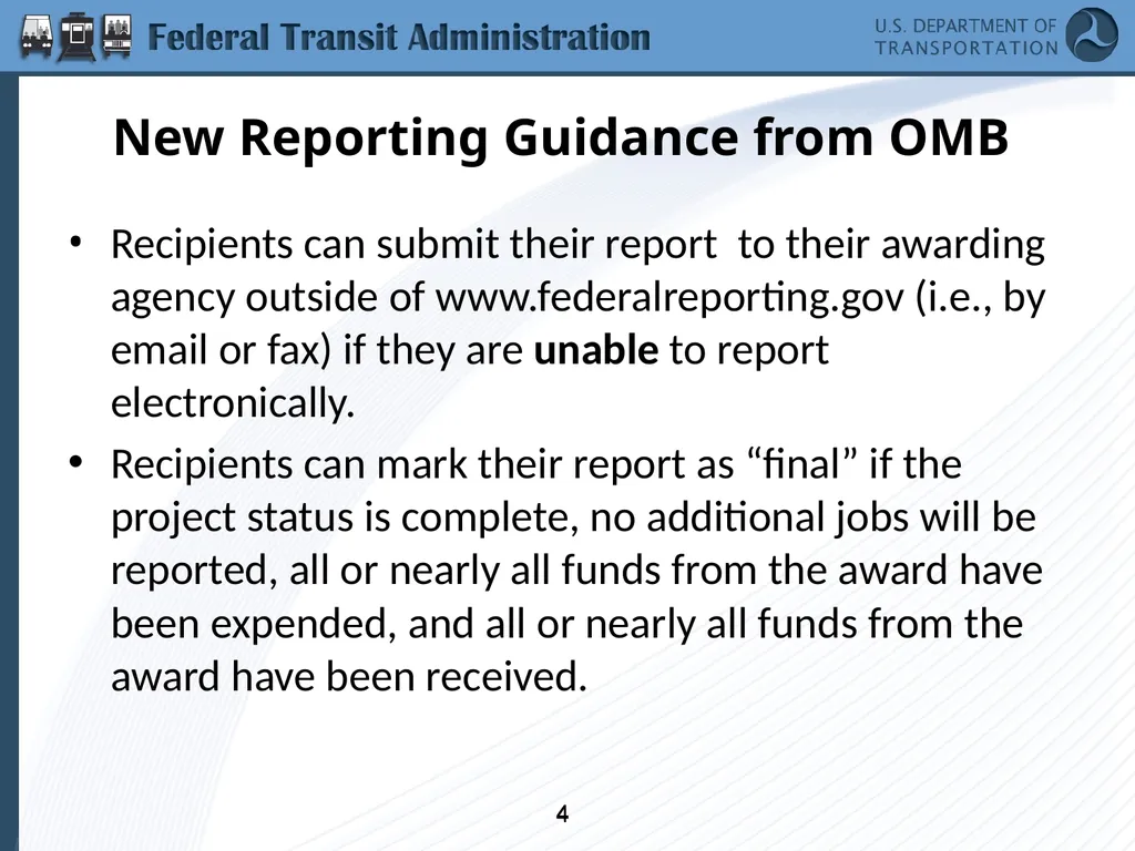 Implementing the Requirements of Section 1512 of - slide 4 of 60