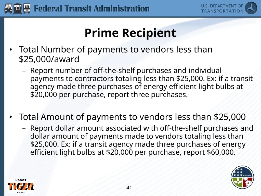 Implementing the Requirements of Section 1512 of - slide 41 of 60