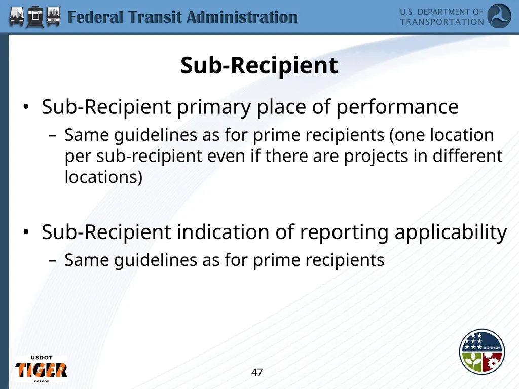 Implementing the Requirements of Section 1512 of - slide 47 of 60