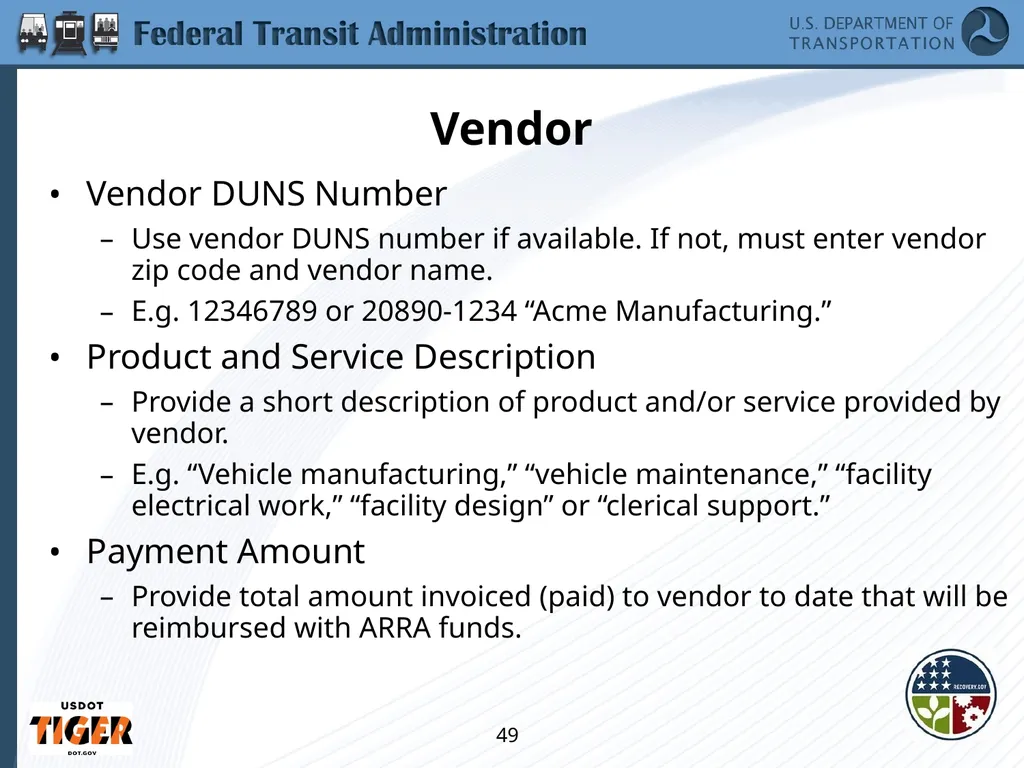 Implementing the Requirements of Section 1512 of - slide 49 of 60