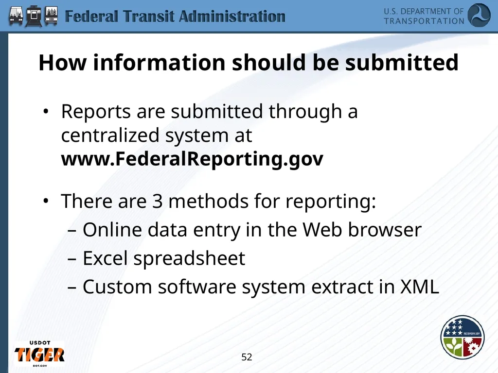 Implementing the Requirements of Section 1512 of - slide 52 of 60