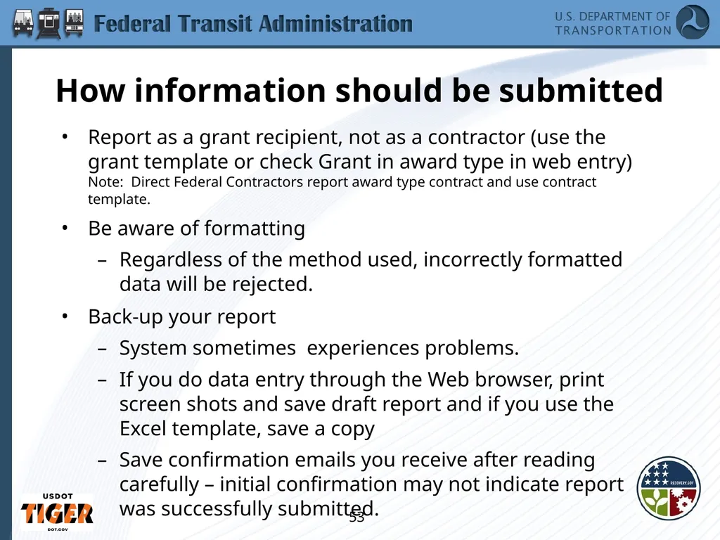 Implementing the Requirements of Section 1512 of - slide 53 of 60