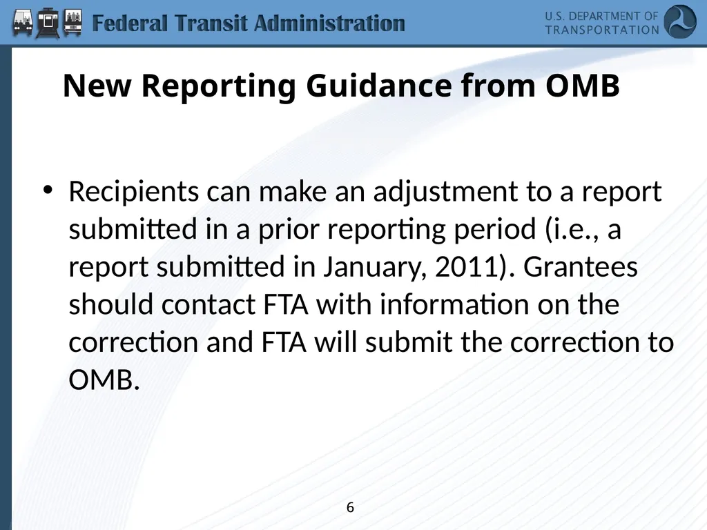 Implementing the Requirements of Section 1512 of - slide 6 of 60