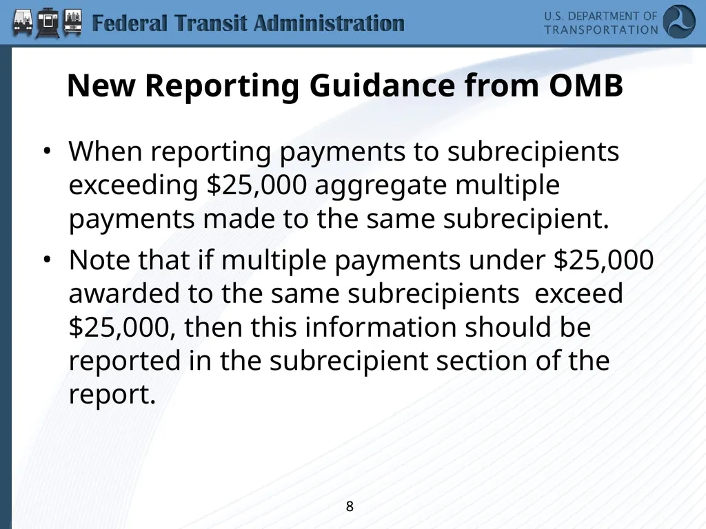 Implementing the Requirements of Section 1512 of - slide 8 of 60