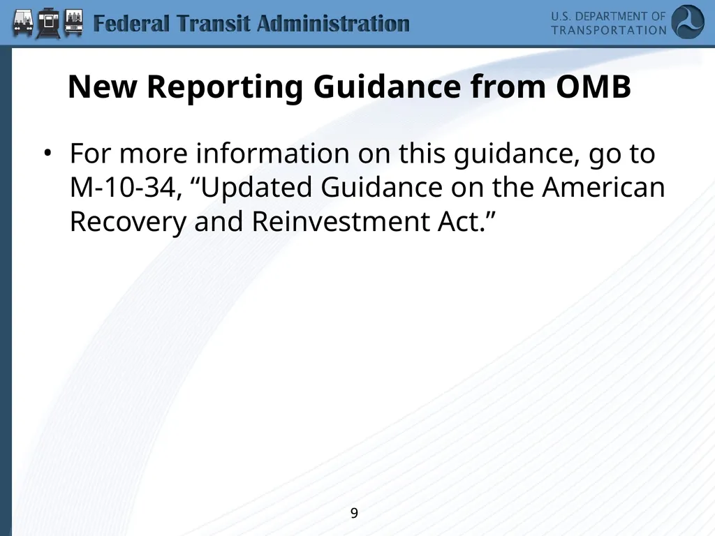 Implementing the Requirements of Section 1512 of - slide 9 of 60