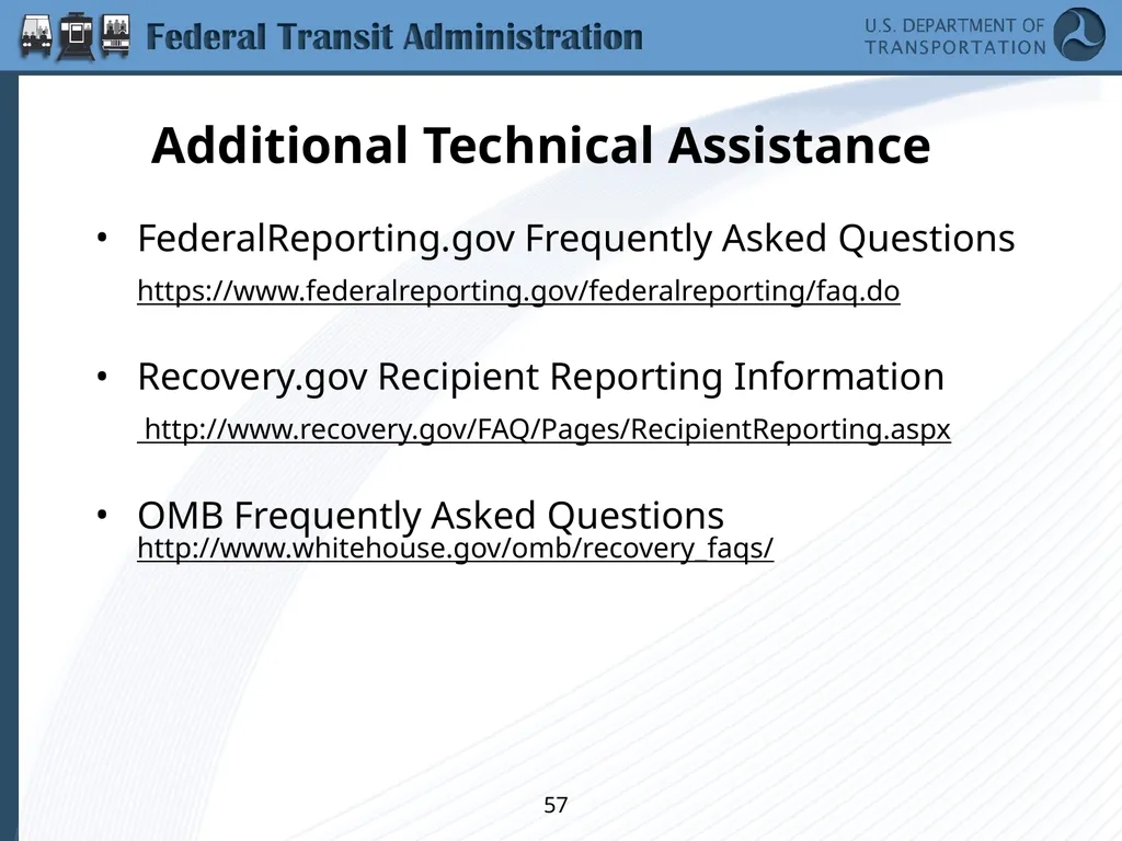 Implementing the Requirements of Section 1512 of - slide 57 of 60