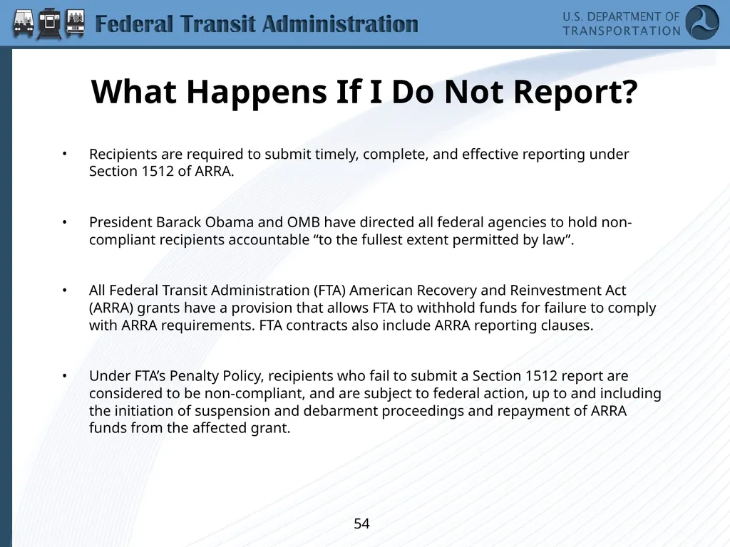 Implementing the Requirements of Section 1512 of - slide 54 of 60