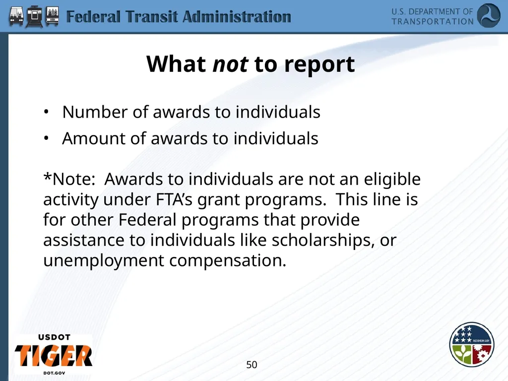 Implementing the Requirements of Section 1512 of - slide 50 of 60