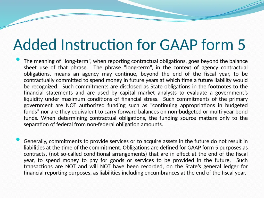 GAAP Training How to prepare the GAAP forms - slide 55 of 111