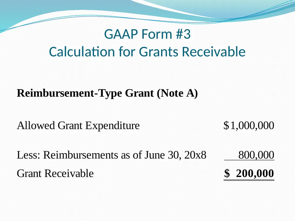 GAAP Training How to prepare the GAAP forms - slide 36 of 111