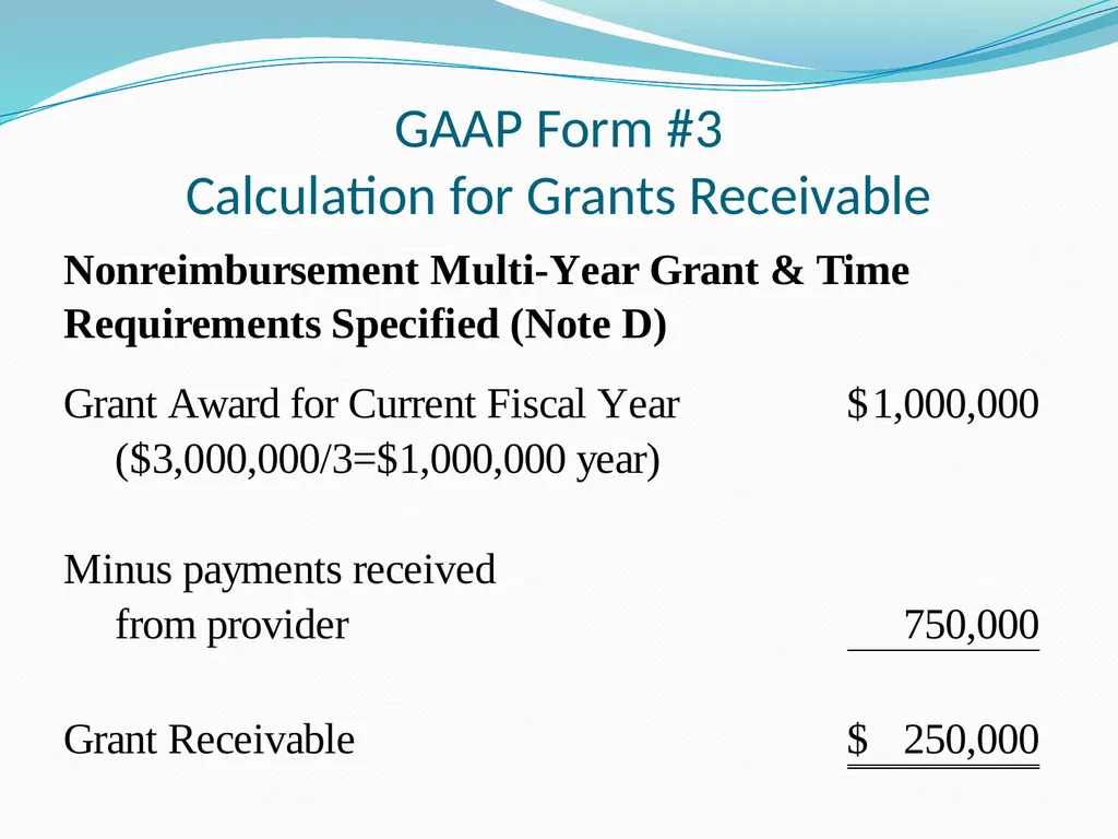 GAAP Training How to prepare the GAAP forms - slide 39 of 111