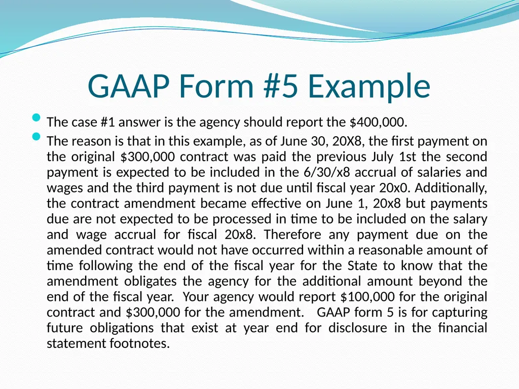 GAAP Training How to prepare the GAAP forms - slide 63 of 111