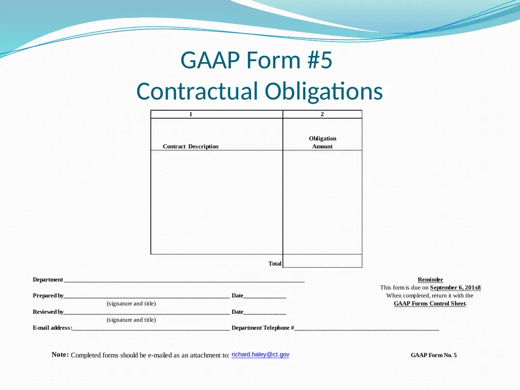 GAAP Training How to prepare the GAAP forms - slide 59 of 111