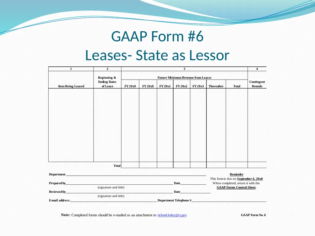 GAAP Training How to prepare the GAAP forms - slide 76 of 111