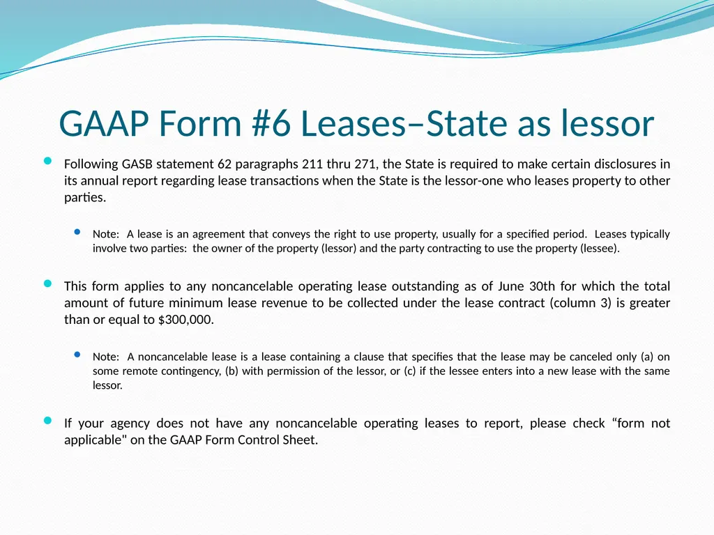 GAAP Training How to prepare the GAAP forms - slide 74 of 111