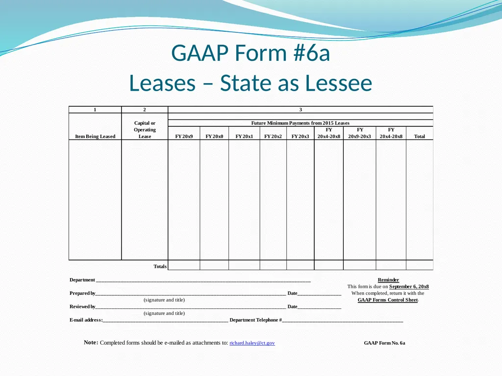 GAAP Training How to prepare the GAAP forms - slide 82 of 111