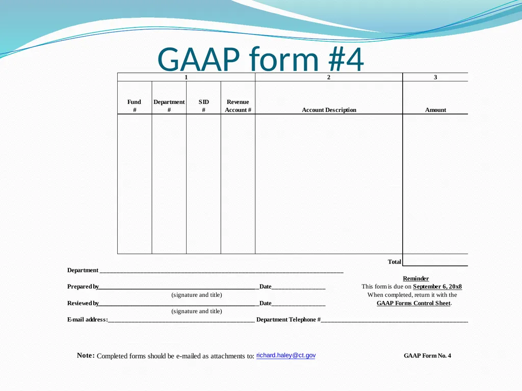 GAAP Training How to prepare the GAAP forms - slide 45 of 111