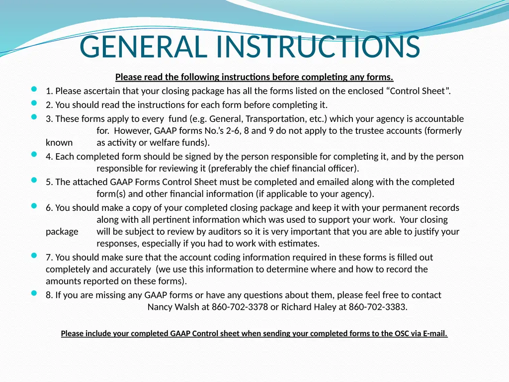 GAAP Training How to prepare the GAAP forms - slide 5 of 111
