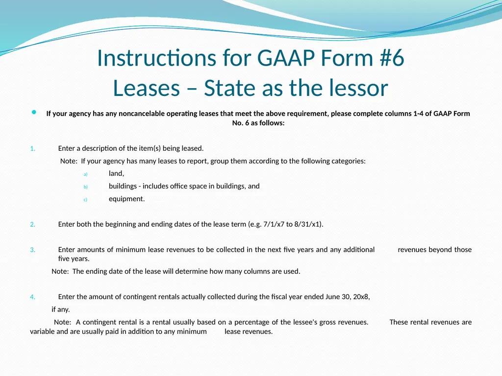 GAAP Training How to prepare the GAAP forms - slide 75 of 111