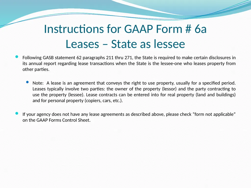 GAAP Training How to prepare the GAAP forms - slide 80 of 111