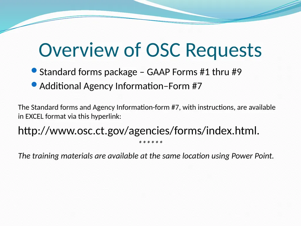GAAP Training How to prepare the GAAP forms - slide 2 of 111