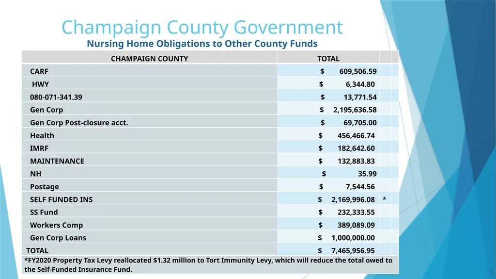 Annual Report to the County Board from the County - slide 15 of 19