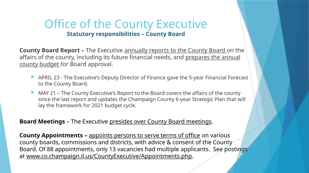 Annual Report to the County Board from the County - slide 3 of 19