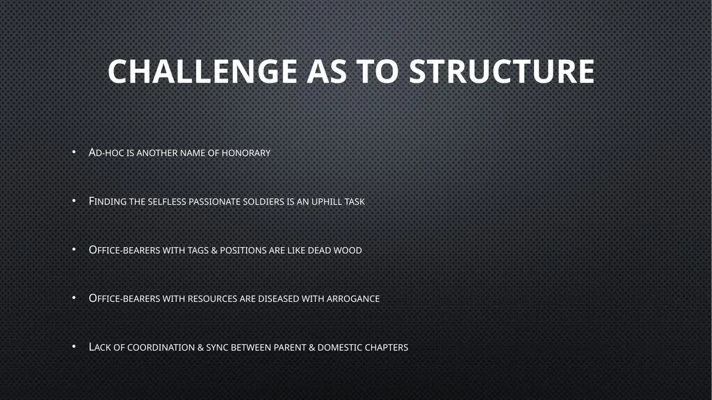 challenge of transitioning Association __________ - slide 4 of 23