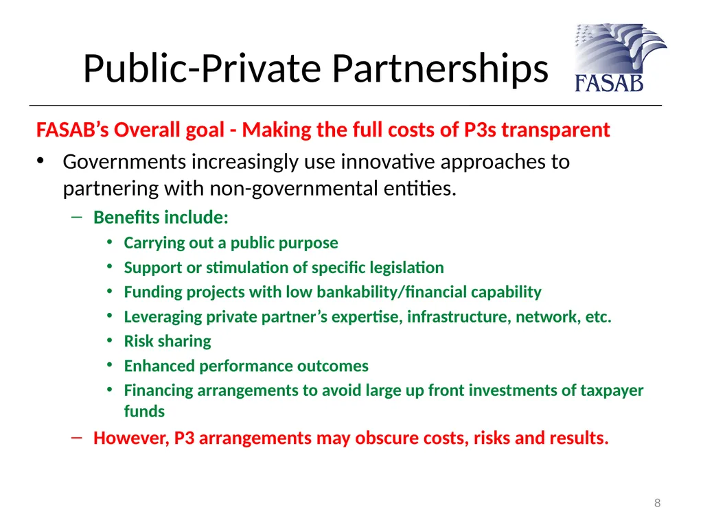 Federal Accounting Standards Advisory Board - slide 8 of 24