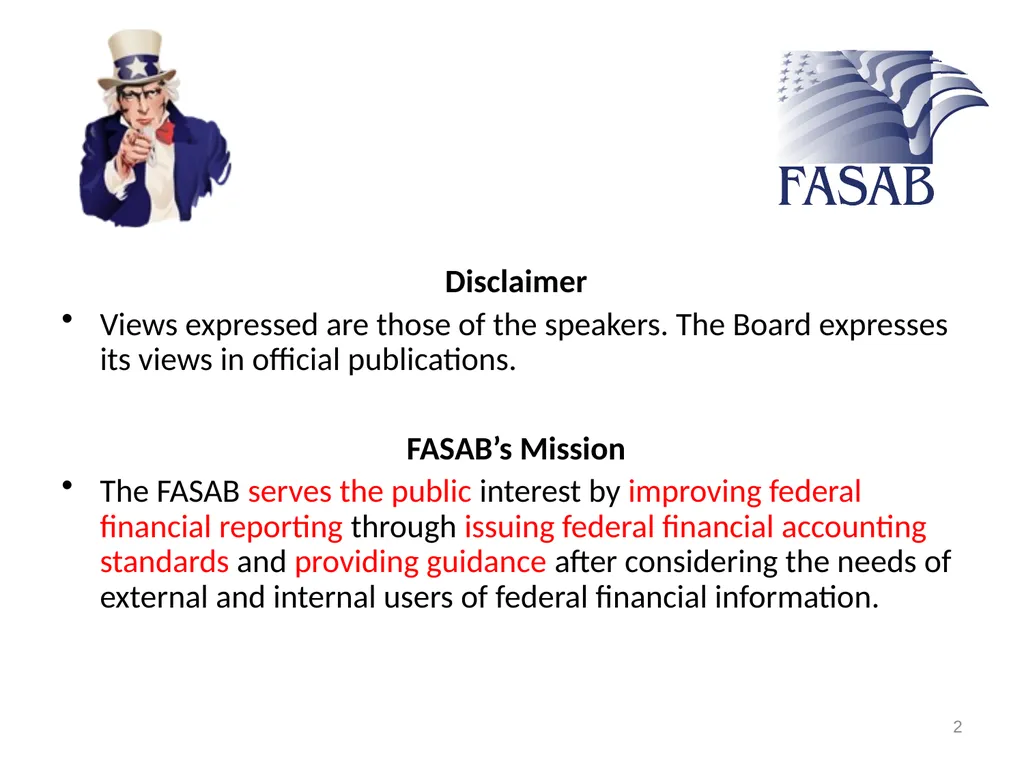 Federal Accounting Standards Advisory Board - slide 2 of 24