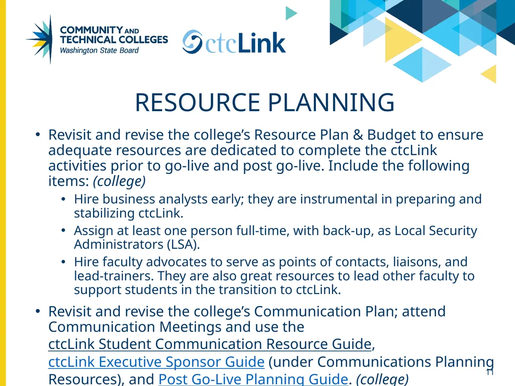 ctcLink DG5 LESSONS LEARNED December 14, 2021 - slide 11 of 16