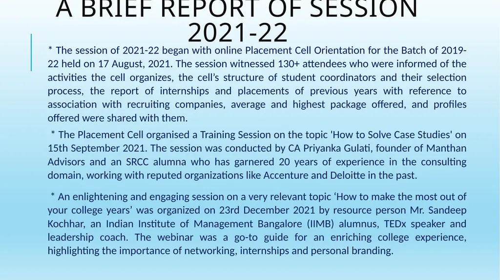 Start@Kmv, The Placement Cell, Keshav - slide 3 of 10