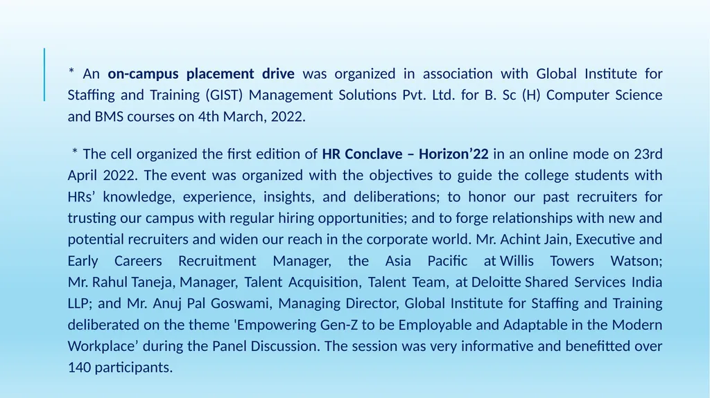 Start@Kmv, The Placement Cell, Keshav - slide 4 of 10