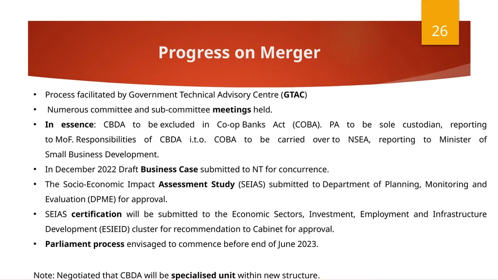 Select Committee on Finance Presentation - slide 26 of 34