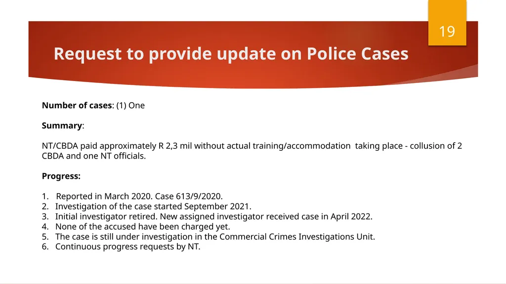 Select Committee on Finance Presentation - slide 19 of 34