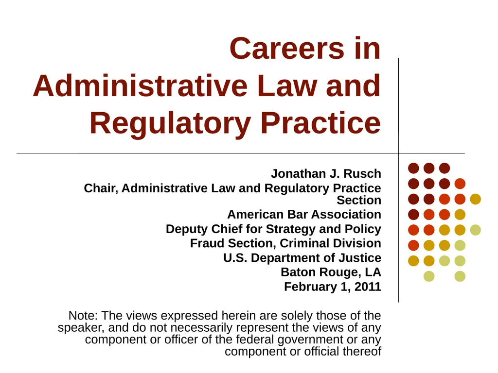 Careers in Administrative Law and Regulatory