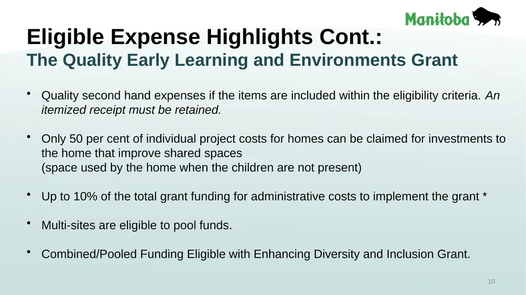 Early Learning and Child Care Quality Enhancement - slide 10 of 30