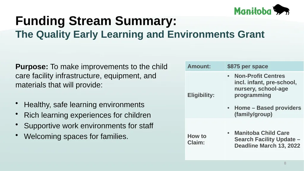 Early Learning and Child Care Quality Enhancement - slide 8 of 30